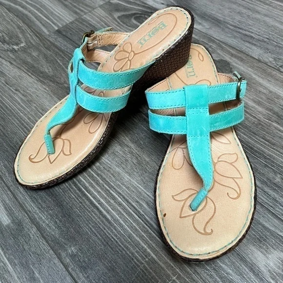 Born teal comfortable lightweight boho vacation festival beach sandals Size 7 - Picture 5 of 10